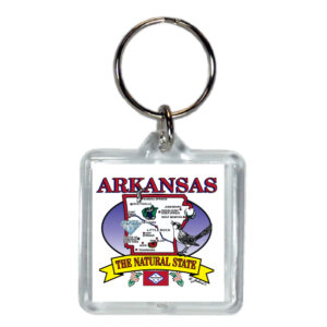 ARKANSAS KEYCHAIN LUCITE STATE MAP