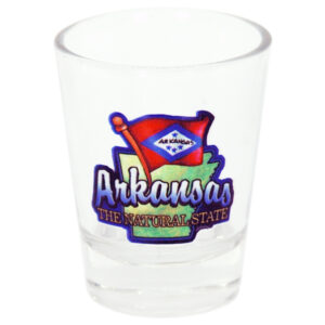 ARKANSAS SHOTGLASS MAP & FLAG