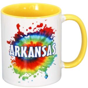 ARKANSAS MUG YELLOW 2-TONE TIE DYE