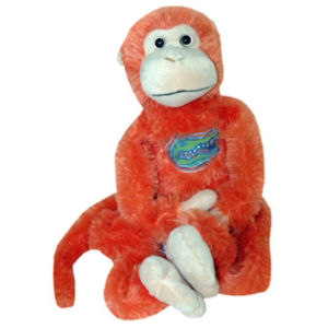 FLORIDA GATORS PLUSH MONKEY MOVEABLE LEGS ORANGE
