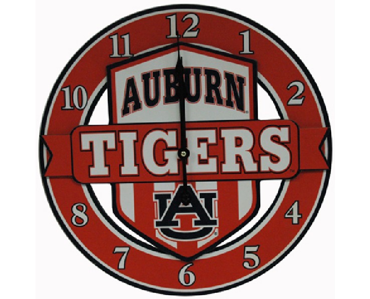 AUBURN TIGERS CLOCK SHIELD OVERLAY