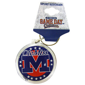 OLE MISS REBELS KEYCHAIN LUCITE OVAL