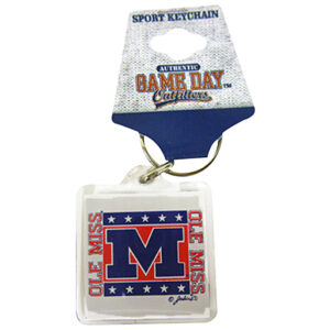 OLE MISS REBELS KEYCHAIN LUCITE LOGO