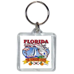 FLORIDA KEYCHAIN LUCITE STATE MAP