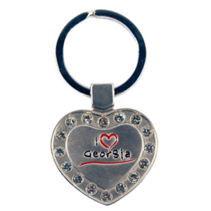 GEORGIA KEYCHAIN METAL HEART I LUV