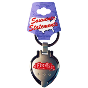 FLORIDA KEYCHAIN METAL HEART LOCKET