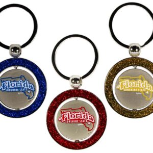 FLORIDA KEYCHAIN SPINNER RHINESTONES