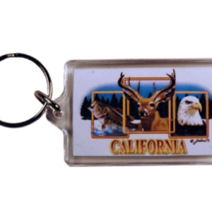 CALIFORNIA KEYCHAIN LUCITE WILDLIFE