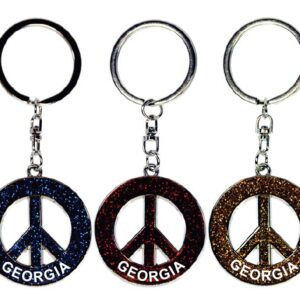 GEORGIA KEYCHAIN GLITTER PEACE SYMBOL