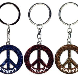 VIRGINIA KEYCHAIN GLITTER PEACE SYMBOL