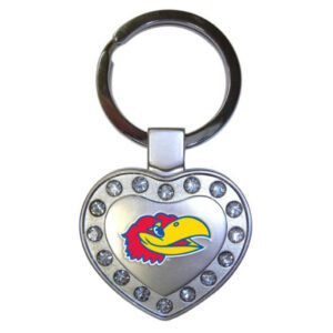 KANSAS JAYHAWKS KEYCHAIN METAL HEART