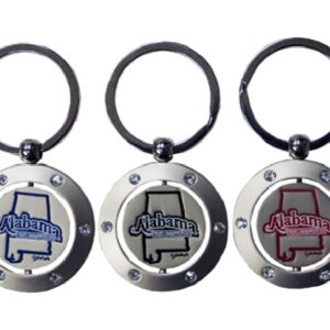 ALABAMA KEYCHAIN SPINNER RHINESTONES
