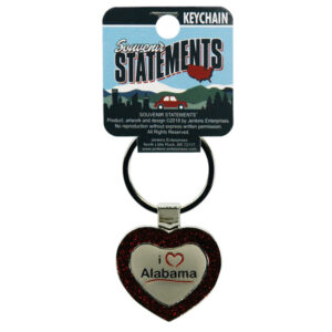ALABAMA KEYCHAIN METAL HEART I LUV