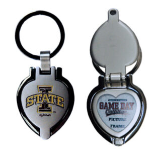 IOWA STATE CYCLONES KEYCHAIN METAL HEART LOCKET