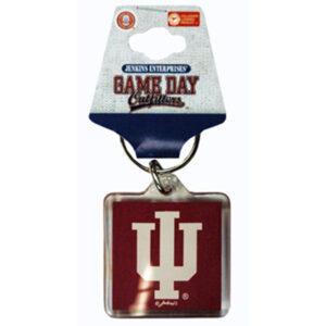 INDIANA HOOSIERS KEYCHAIN LUCITE LOGO