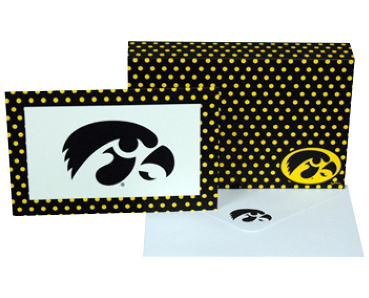 IOWA HAWKEYES STATIONARY NOTE CARD SET