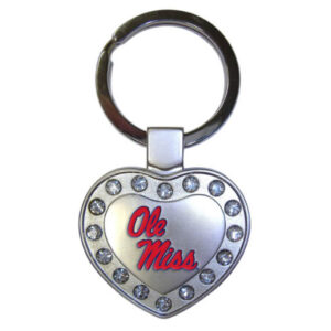 OLE MISS REBELS KEYCHAIN METAL HEART