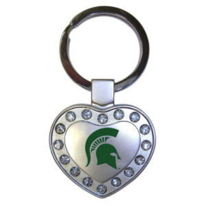 MICHIGAN STATE SPARTANS KEYCHAIN METAL HEART
