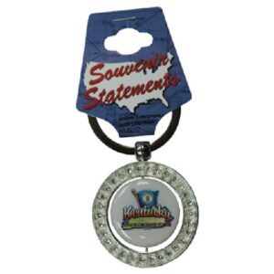 KENTUCKY KEYCHAIN SPINNER RHINESTONES