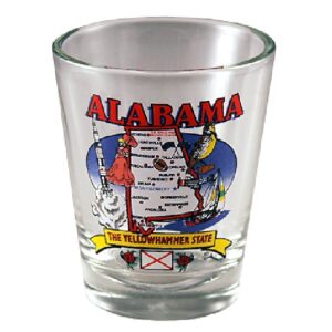 ALABAMA SHOTGLASS STATE MAP