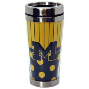 MICHIGAN WOLVERINES MUG TRAVEL POLKA DOT