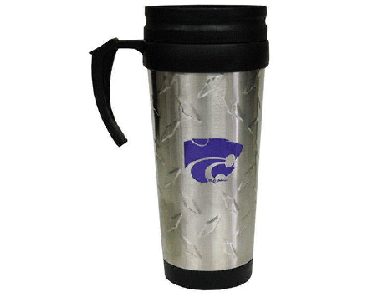 KANSAS STATE WILDCATS MUG TRAVEL DIAMOND PLATE
