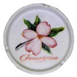 GEORGIA ASHTRAY DOGWOOD BISQUE