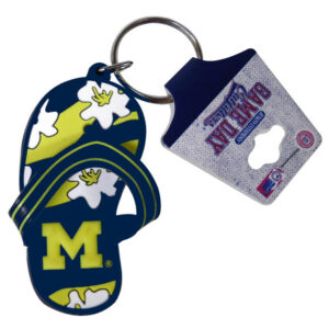 MICHIGAN WOLVERINES KEYCHAIN PVC FLIP FLOP