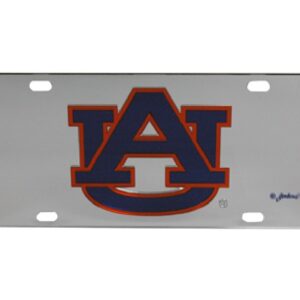 AUBURN TIGERS CAR TAG MIRRORED AU SILVER