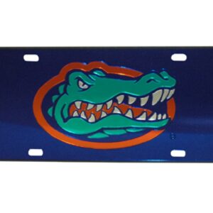 FLORIDA GATORS CAR TAG MIRRORED GATORHEAD BLUE