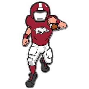 ARKANSAS RAZORBACKS BOTTLE OPENER MAGNET METAL PLAYER