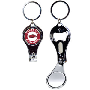 ARKANSAS RAZORBACKS KEYCHAIN NAILCLIPPER BULLSEYE