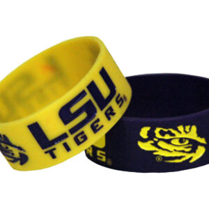 LSU TIGERS BRACELET SILICONE WIDE BAND