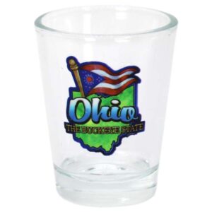 OHIO SHOTGLASS MAP & FLAG