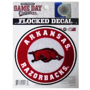 ARKANSAS RAZORBACKS STICKER FLOCKED BULLSEYE