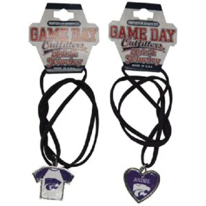 KANSAS STATE WILDCATS JEWELRY ASSORTED SUEDE NECKLACE