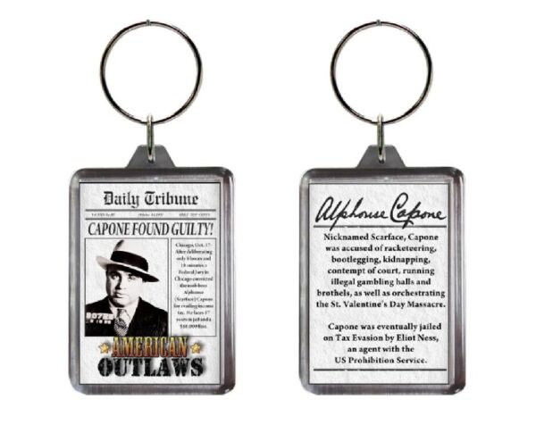 AMERICAN OUTLAW MOB KEYCHAIN LUCITE AL CAPONE - Jenkins Enterprises