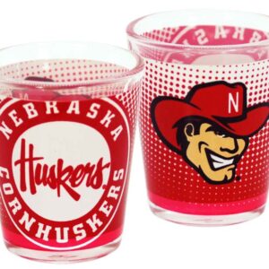 NEBRASKA CORNHUSKERS SHOTGLASS DOT PATTERN