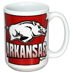 ARKANSAS RAZORBACKS MUG GRANDE STATE MAP & LOGO