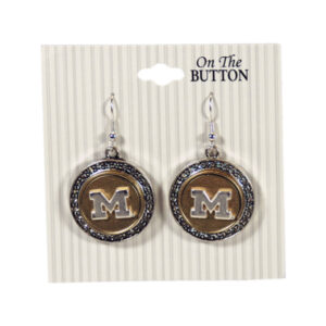 MICHIGAN WOLVERINES EARRINGS 2-TONE SNAP ONE