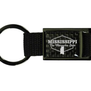 MISSISSIPPI KEYCHAIN CARBON FIBER RECTANGLE