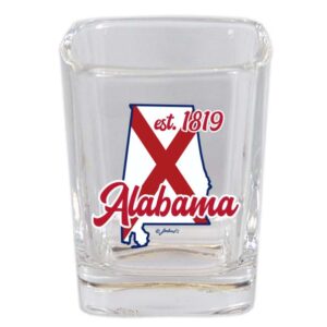 ALABAMA SHOTGLASS SQ RETRO SCRIPT