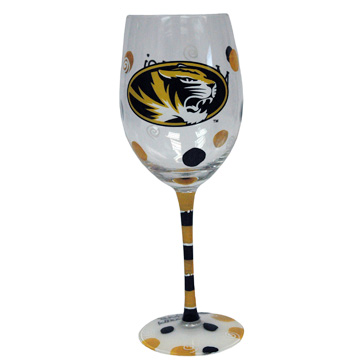 MISSOURI TIGERS DRINKWARE WINE GLASS