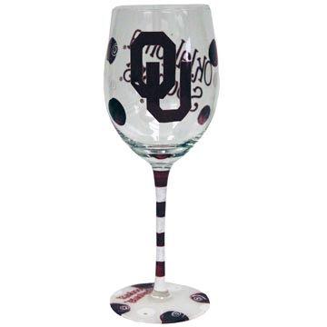 OKLAHOMA SOONERS DRINKWARE WINE GLASS