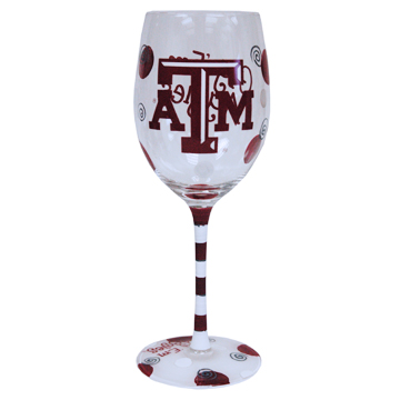 TEXAS A&M AGGIES DRINKWARE WINE GLASS