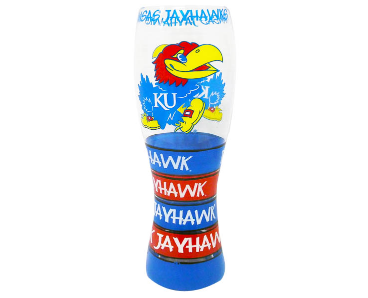 KANSAS JAYHAWKS PILSNER GLASS