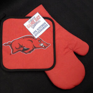 ARKANSAS RAZORBACKS KITCHENWARE OVEN MITT & POT HOLDER