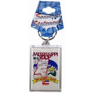 MISSISSIPPI KEYCHAIN LUCITE STATE MAP