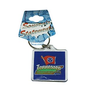 TENNESSEE KEYCHAIN LUCITE MAP & FLAG