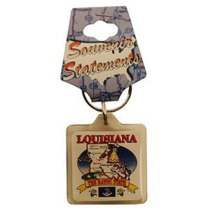 LOUISIANA KEYCHAIN LUCITE STATE MAP